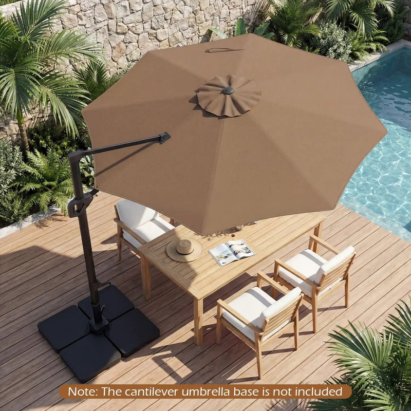 10 Feet Patio Cantilever Umbrella with Easy Tilt Adjustment by DirectDeals