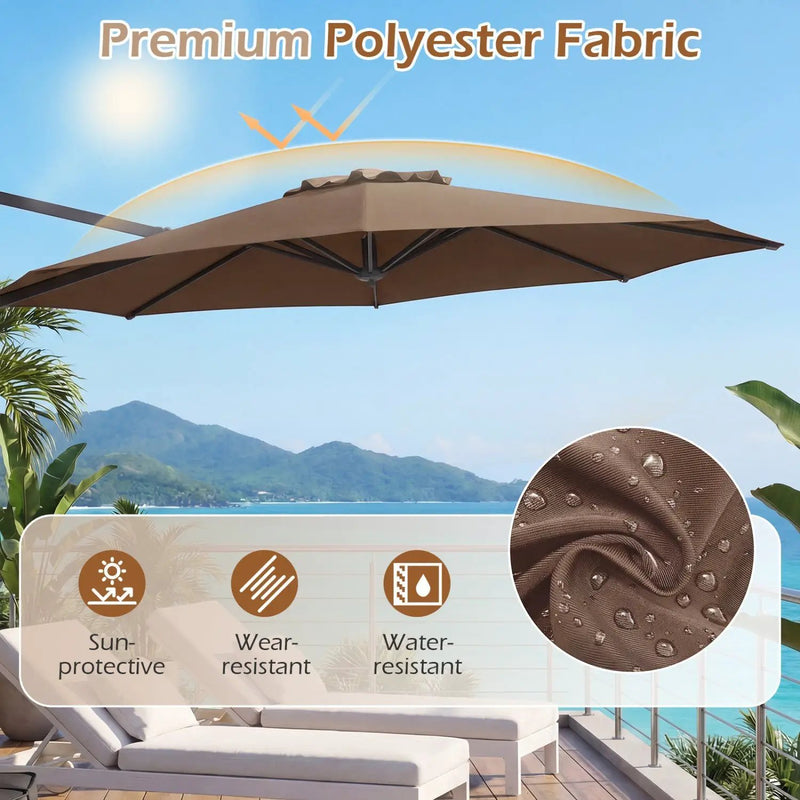 10 Feet Patio Cantilever Umbrella with Easy Tilt Adjustment by DirectDeals
