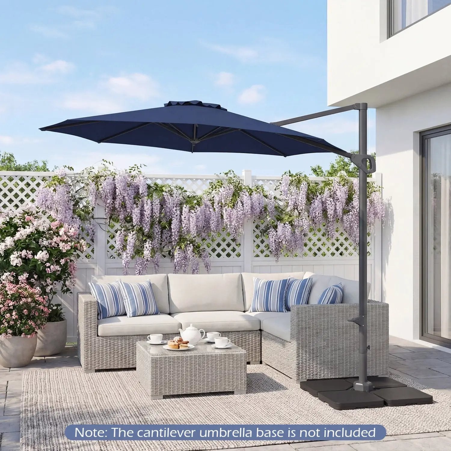 10 Feet Patio Cantilever Umbrella with Easy Tilt Adjustment by DirectDeals