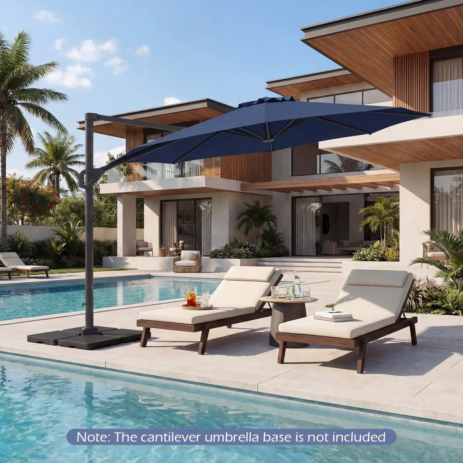 10 Feet Patio Cantilever Umbrella with Easy Tilt Adjustment by DirectDeals