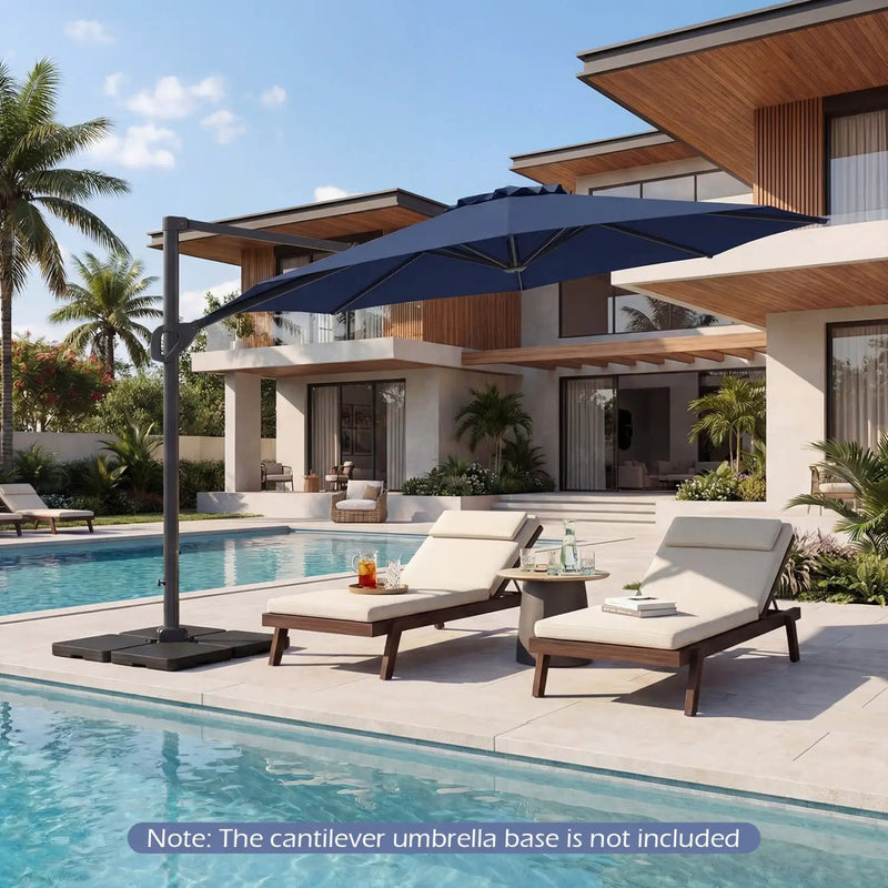 10 Feet Patio Cantilever Umbrella with Easy Tilt Adjustment by DirectDeals