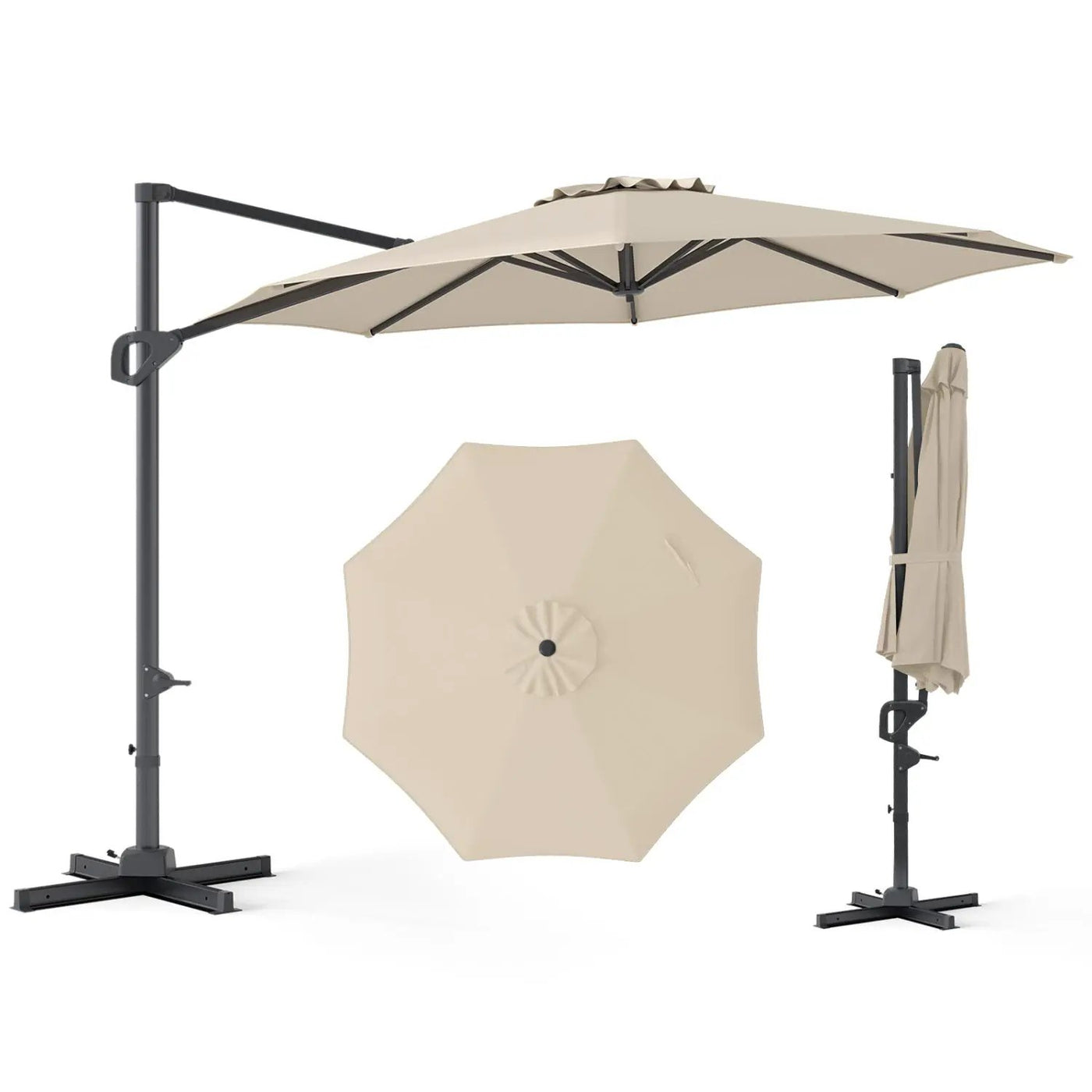 10 Feet Patio Cantilever Umbrella with Easy Tilt Adjustment by DirectDeals