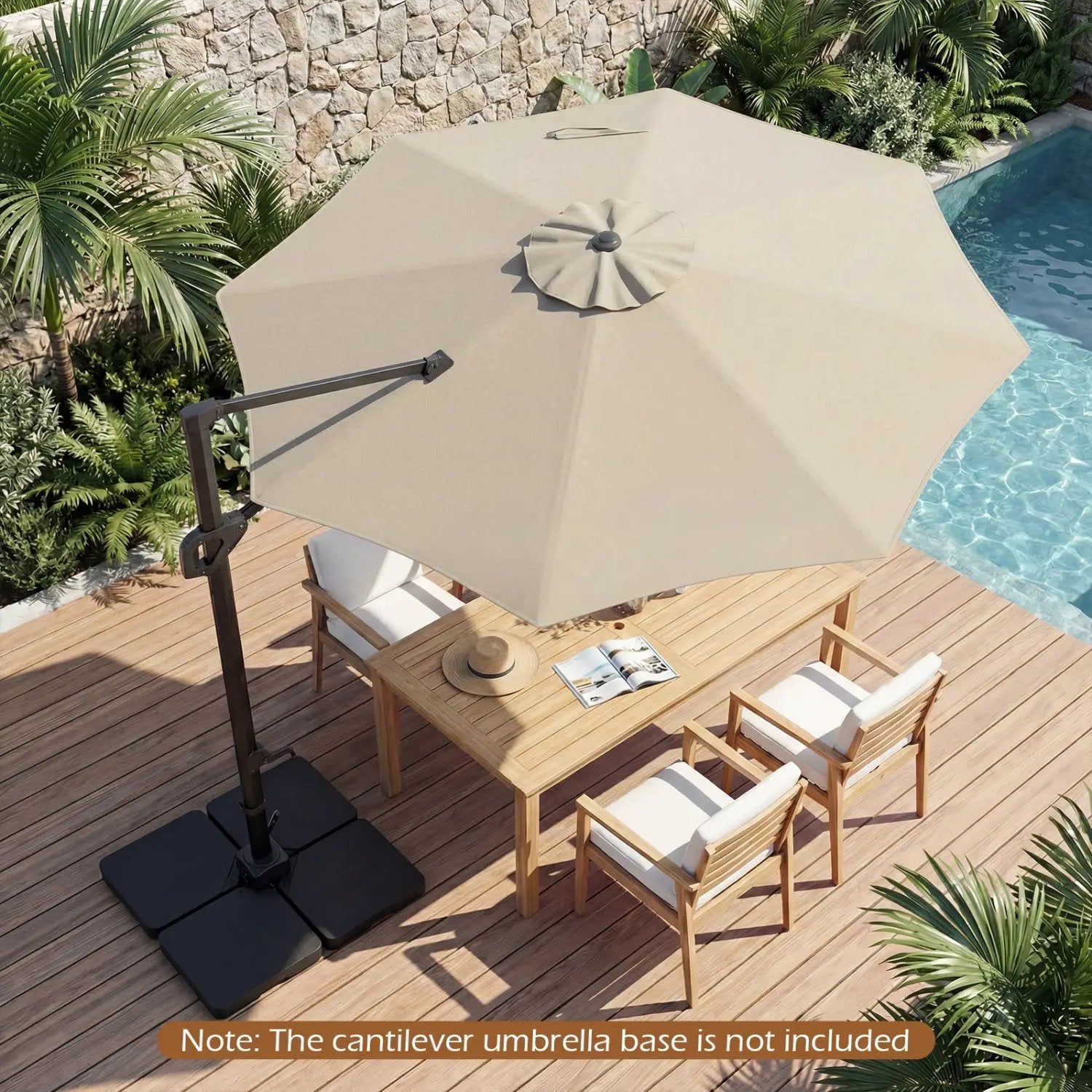 10 Feet Patio Cantilever Umbrella with Easy Tilt Adjustment by DirectDeals