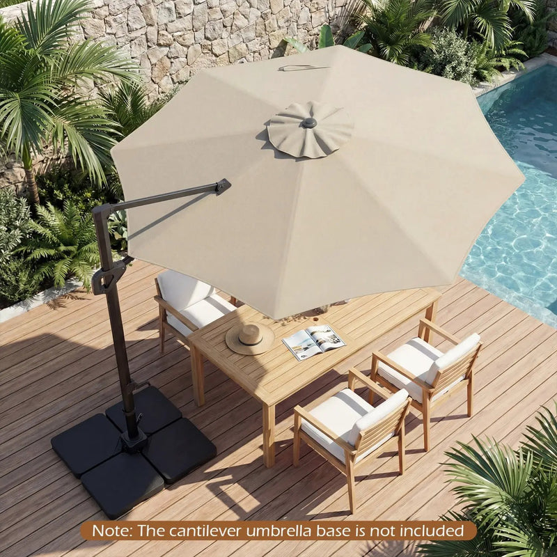 10 Feet Patio Cantilever Umbrella with Easy Tilt Adjustment by DirectDeals