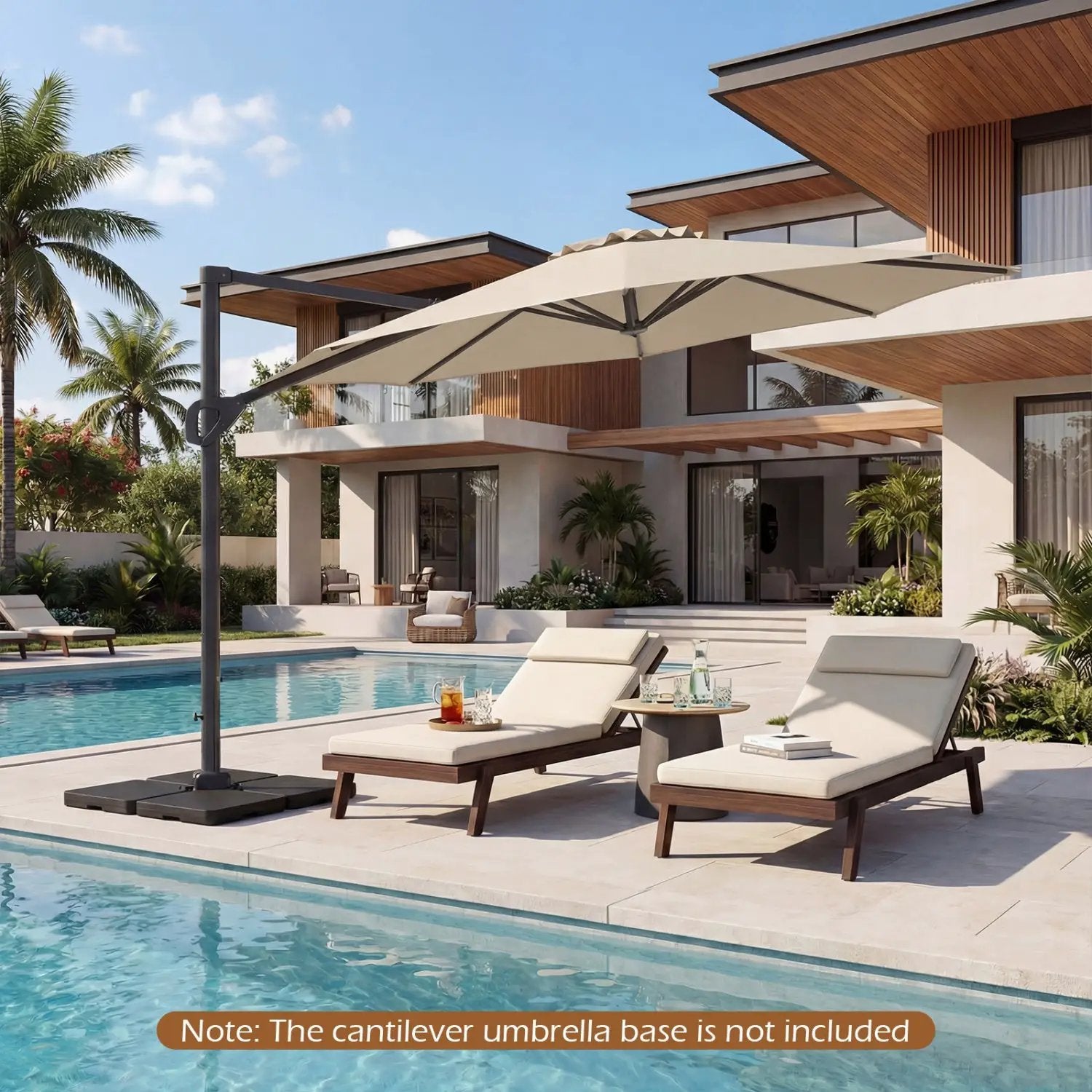 10 Feet Patio Cantilever Umbrella with Easy Tilt Adjustment by DirectDeals