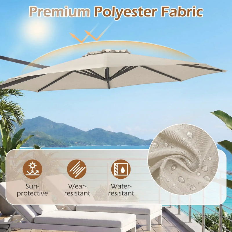 10 Feet Patio Cantilever Umbrella with Easy Tilt Adjustment by DirectDeals