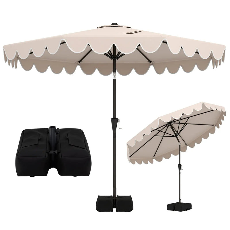 10 Feet Patio Umbrella with Weighted Base and Sandbags by DirectDeals