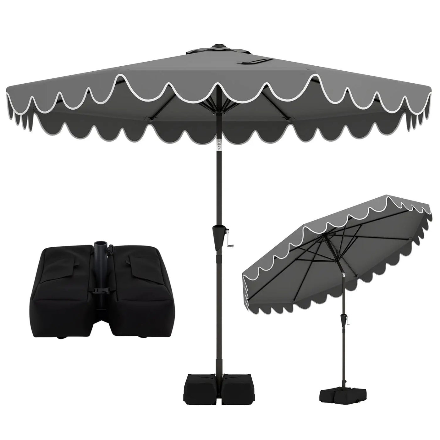 10 Feet Patio Umbrella with Weighted Base and Sandbags by DirectDeals
