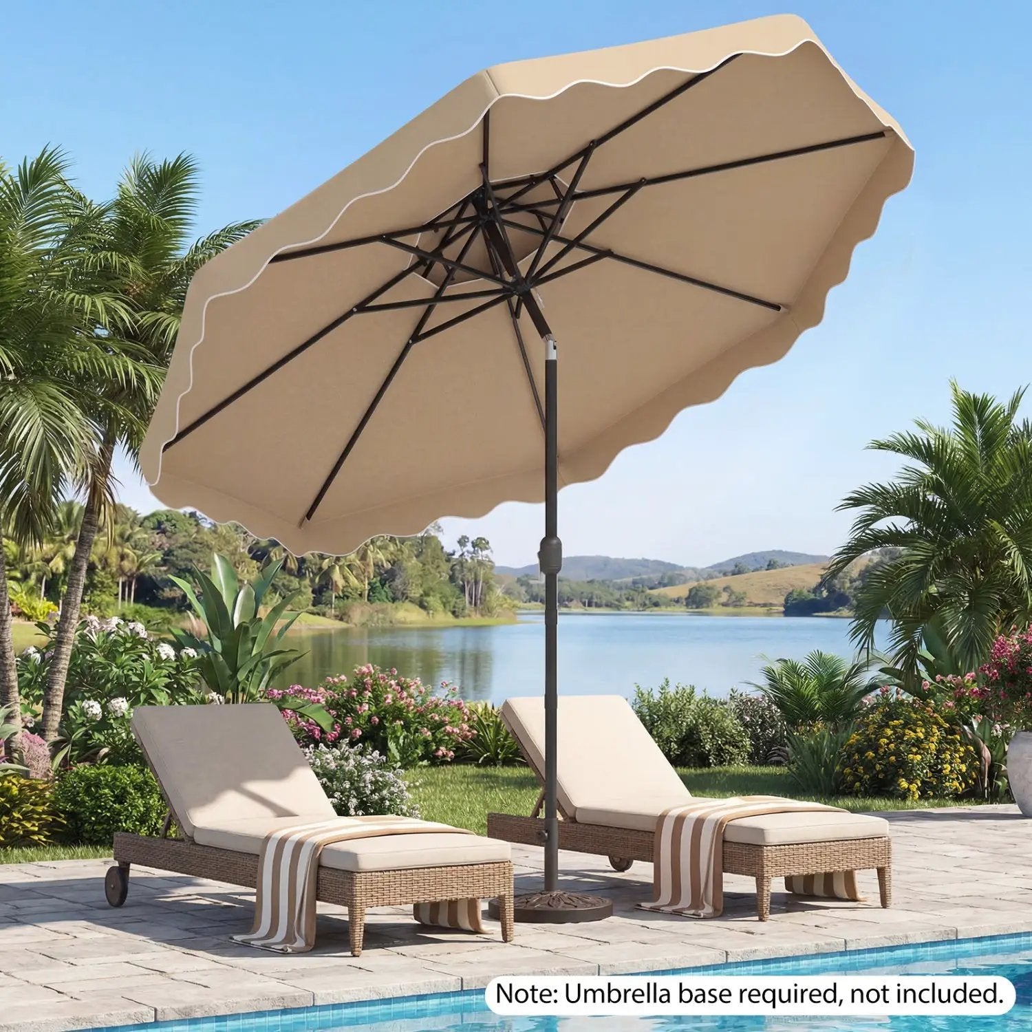 10 Ft Patio Umbrella with Push Button Tilt and Crank by DirectDeals