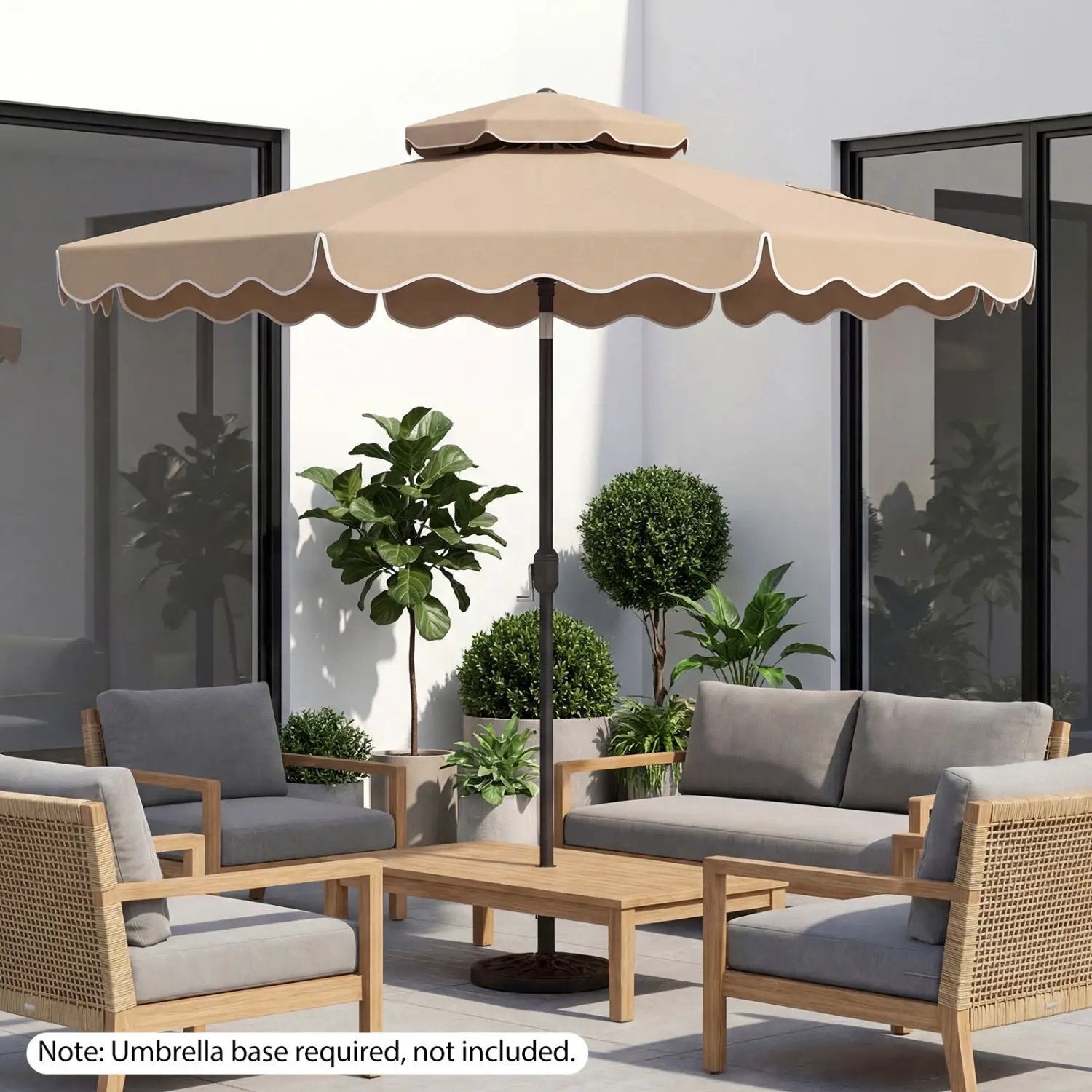 10 Ft Patio Umbrella with Push Button Tilt and Crank by DirectDeals