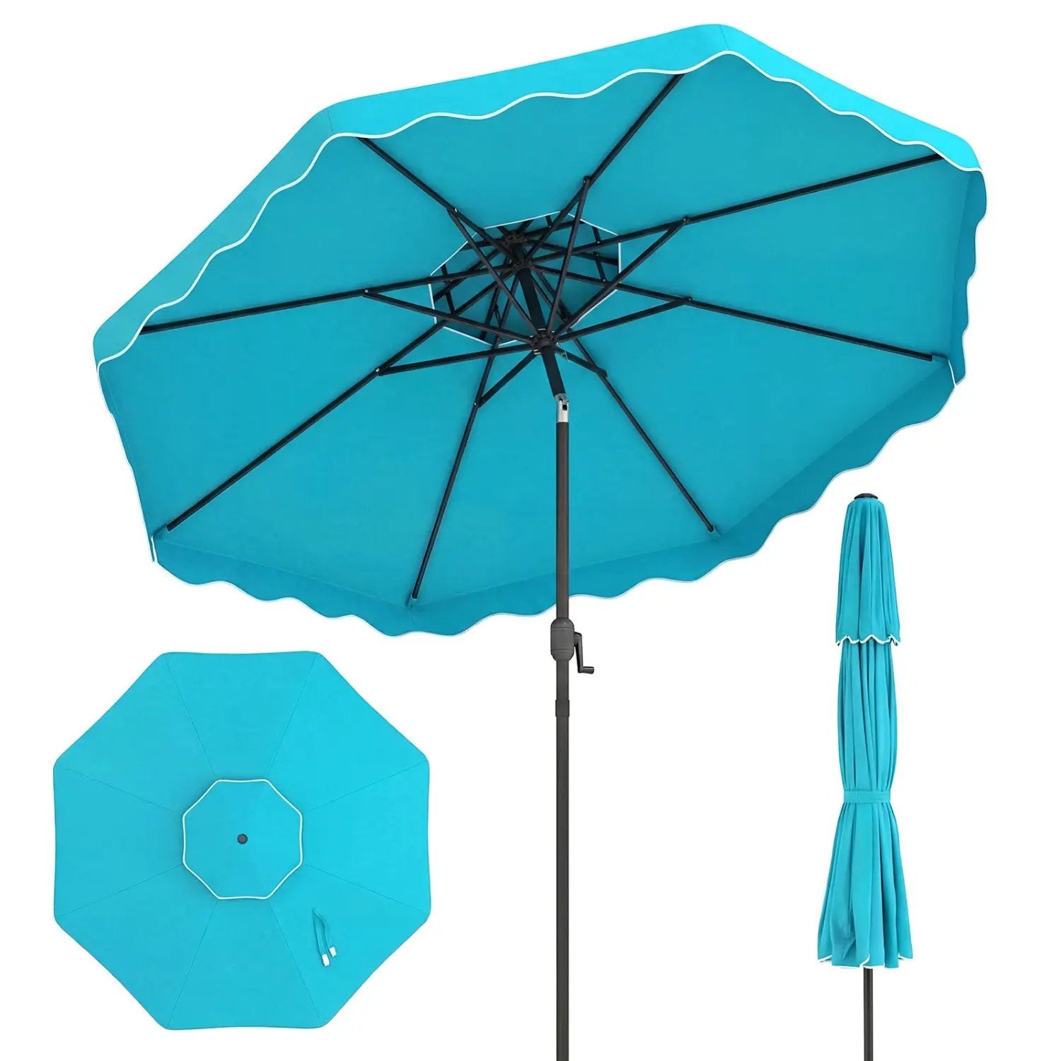 10 Ft Patio Umbrella with Push Button Tilt and Crank by DirectDeals
