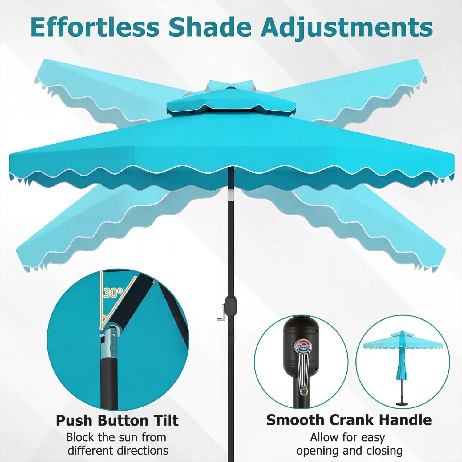 10 Ft Patio Umbrella with Push Button Tilt and Crank by DirectDeals