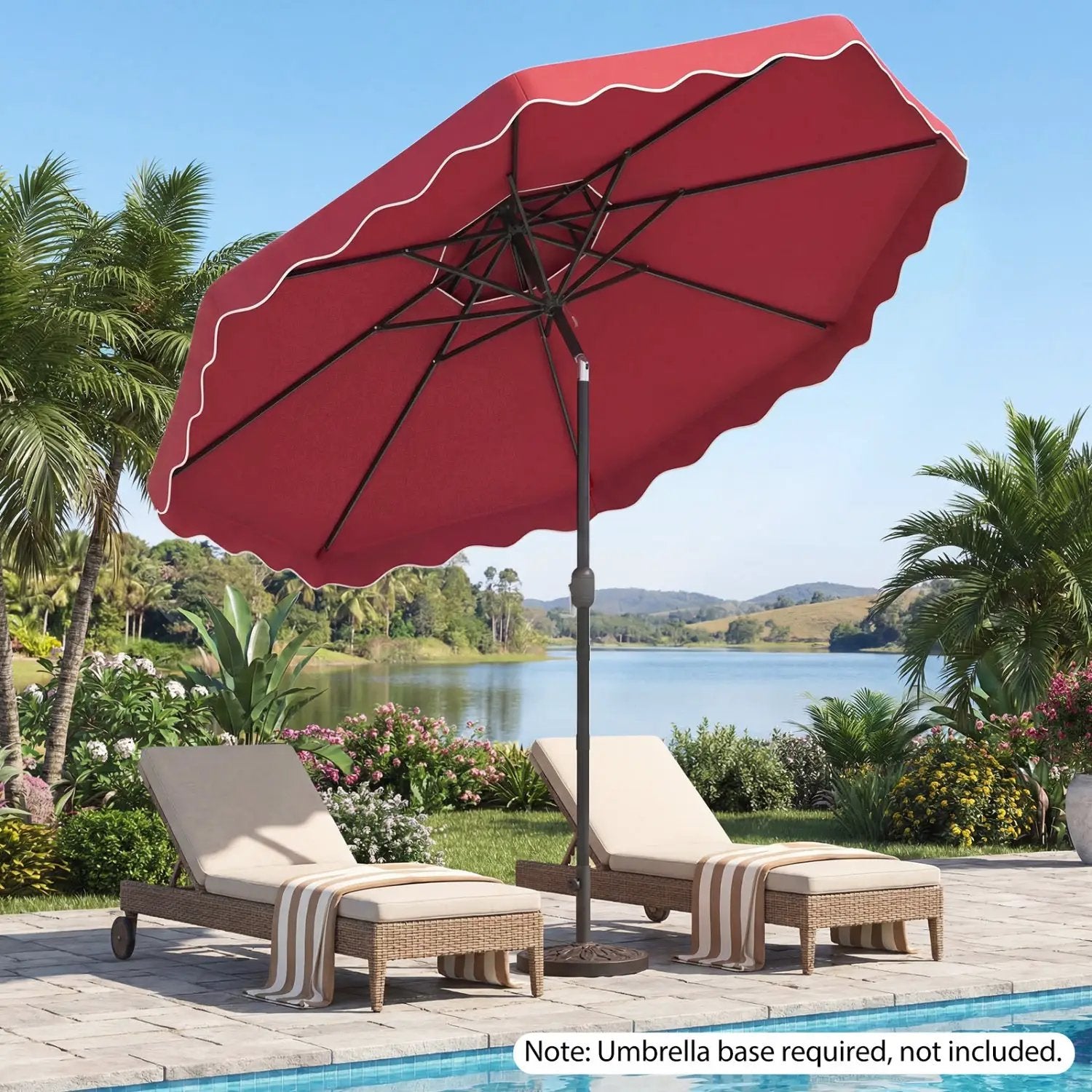 10 Ft Patio Umbrella with Push Button Tilt and Crank by DirectDeals