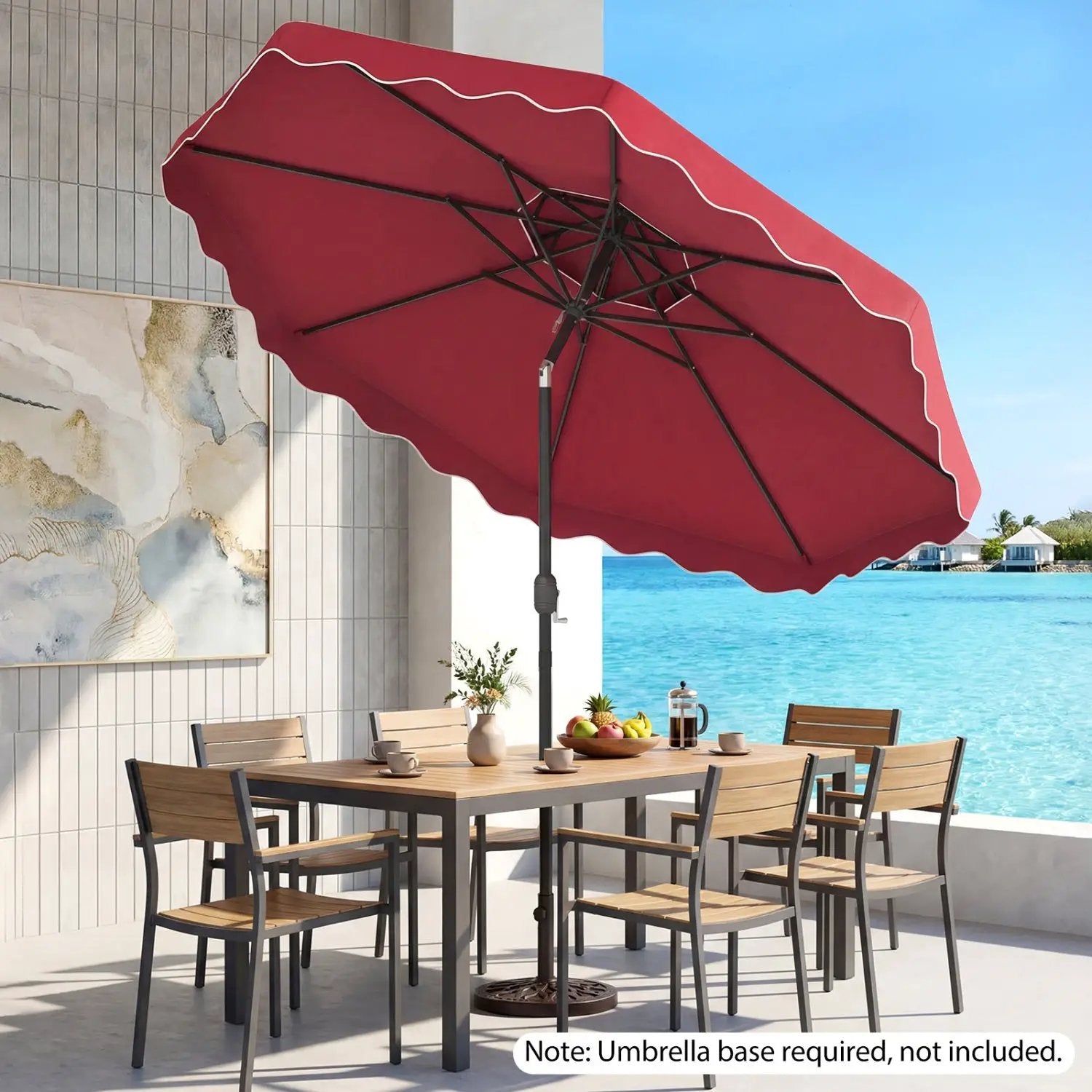 10 Ft Patio Umbrella with Push Button Tilt and Crank by DirectDeals