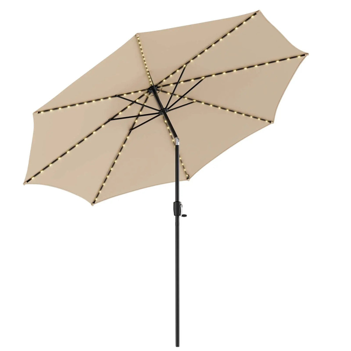 10 Feet Patio Umbrella with 112 Solar Lights and Crank Handle by DirectDeals