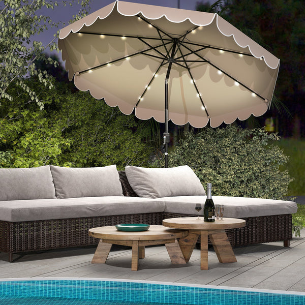 10 Feet Solar Patio Umbrella with 24 LED Lights, photo 2 of 12