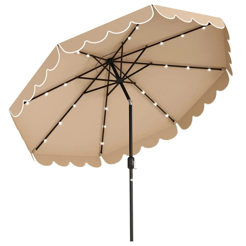 10 Feet Solar Patio Umbrella with 24 LED Lights by DirectDeals