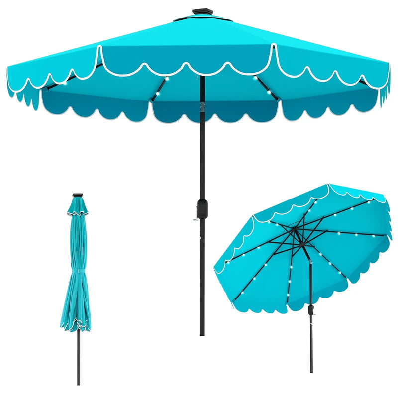 10 Feet Solar Patio Umbrella with 24 LED Lights by DirectDeals