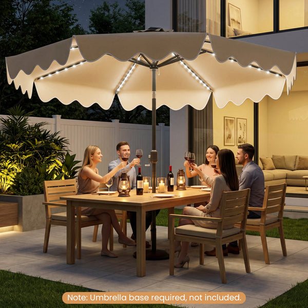 10 Ft Solar Patio Umbrella with LED Lights, photo 2 of 40