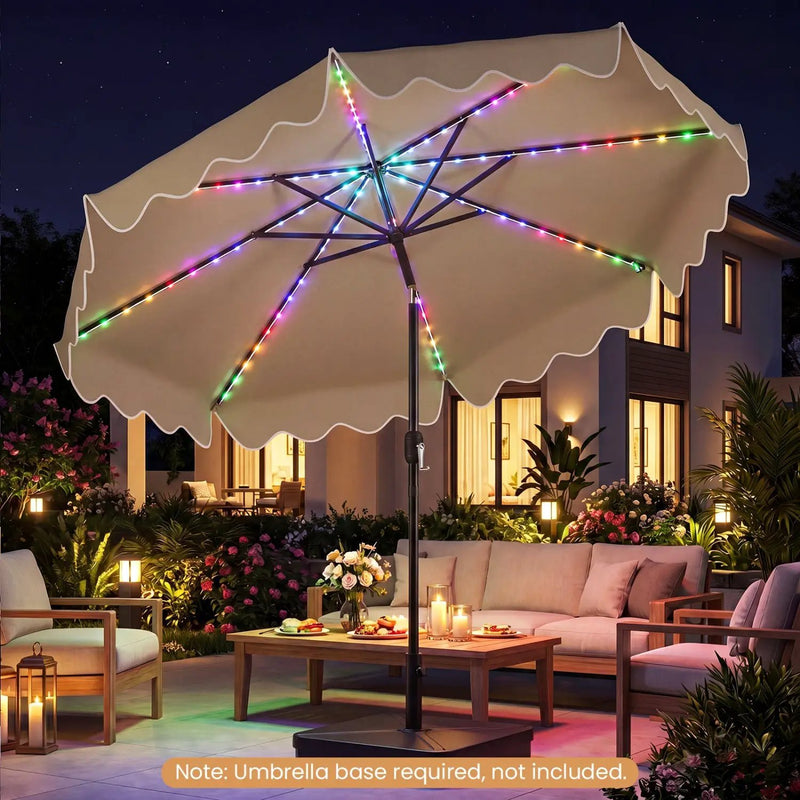 10 Ft Solar Patio Umbrella with LED Lights by DirectDeals