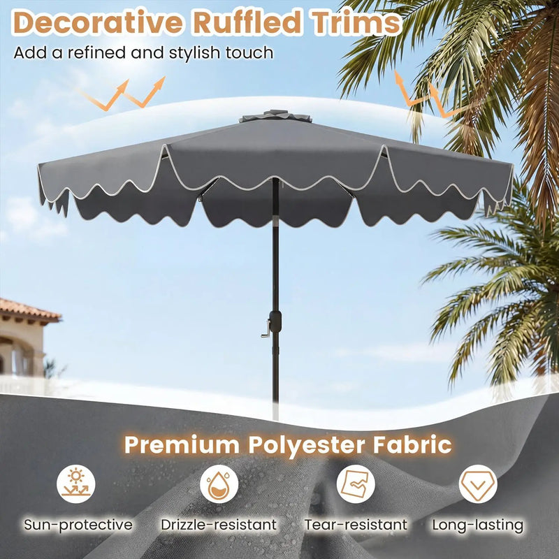 10 Ft Solar Patio Umbrella with LED Lights by DirectDeals