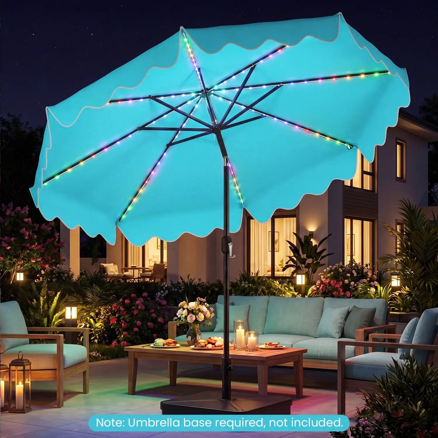 10 Ft Solar Patio Umbrella with LED Lights by DirectDeals