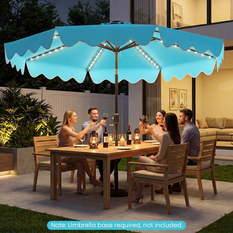10 Ft Solar Patio Umbrella with LED Lights by DirectDeals