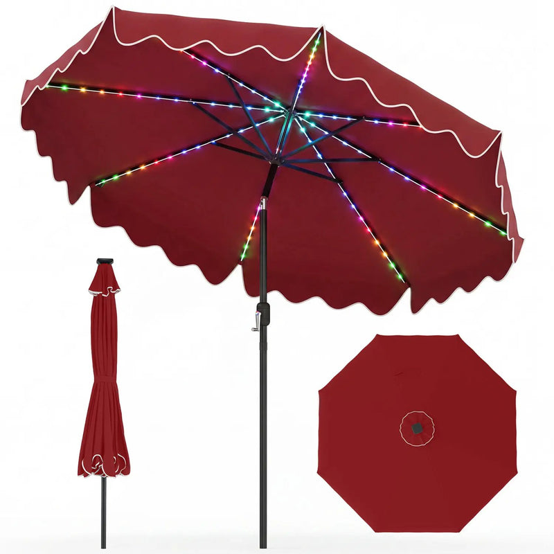 10 Ft Solar Patio Umbrella with LED Lights by DirectDeals