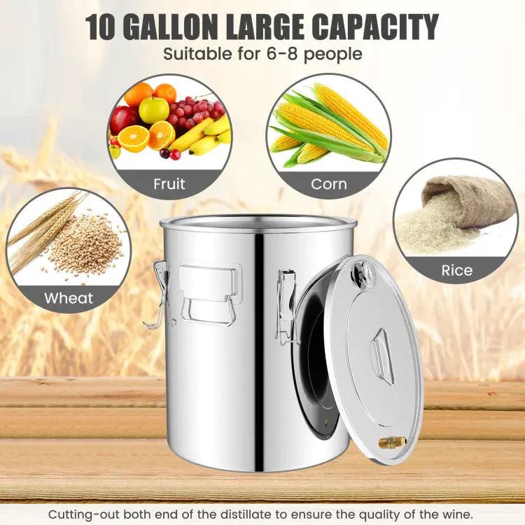 10 Gal 40 L Water Alcohol Distiller with 2 Stainless Steel Pots by DirectDeals