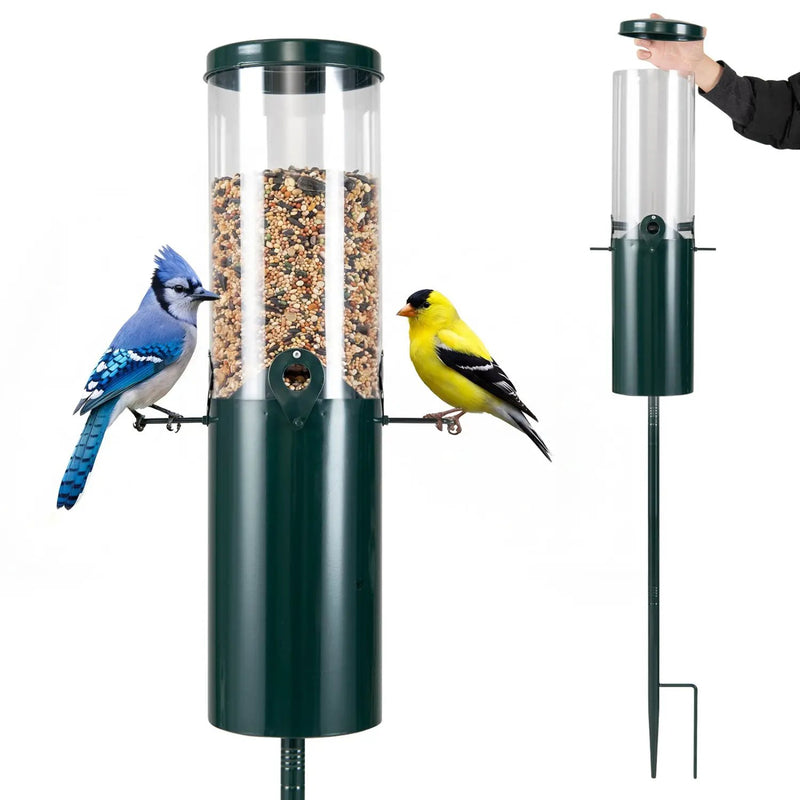 10 LBS Large Capacity Squirrel Proof Bird Feeder with Pole Mount and Baffle by DirectDeals