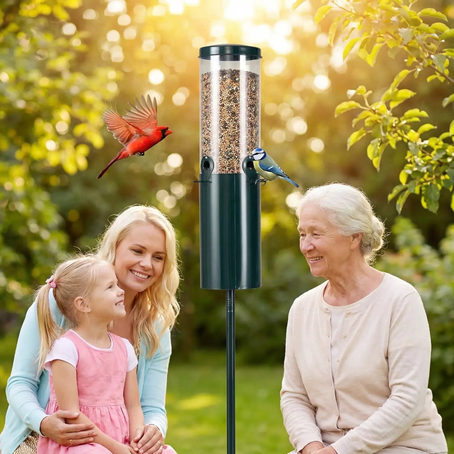 10 LBS Large Capacity Squirrel Proof Bird Feeder with Pole Mount and Baffle by DirectDeals