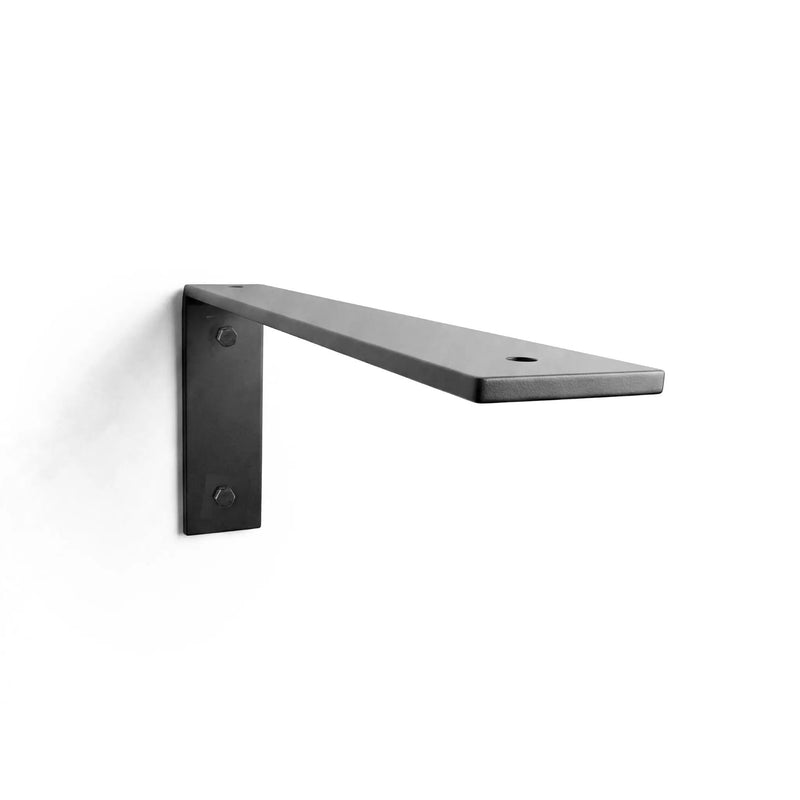 Deep Shelf with Black Steel L Brackets by NookWoodworking
