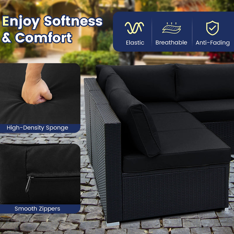 10 Piece Outdoor Wicker Conversation Set with Seat and Back Cushions by DirectDeals