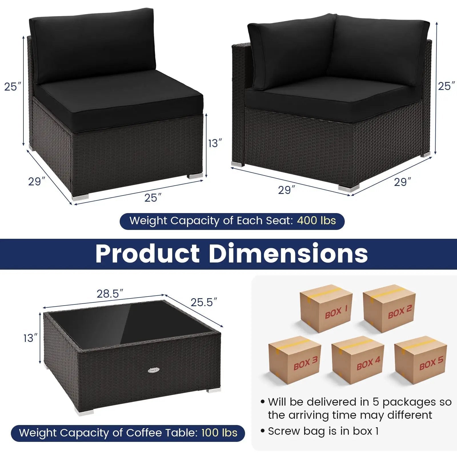 10 Piece Outdoor Wicker Conversation Set with Seat and Back Cushions by DirectDeals