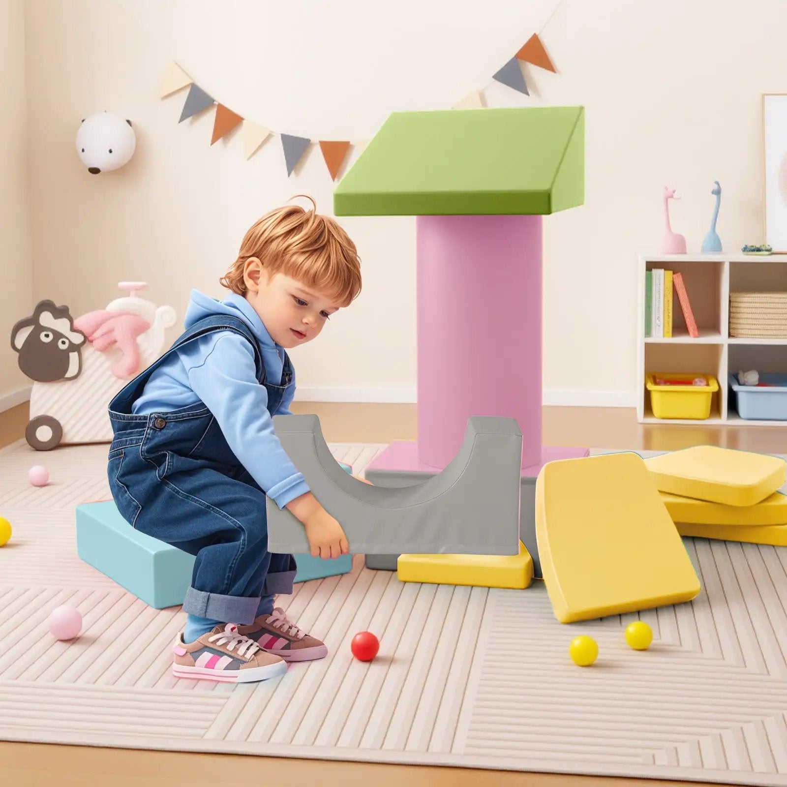10-Piece Foam Climbing Toys for Toddlers Soft Foam PU Leather Building Blocks by DirectDeals