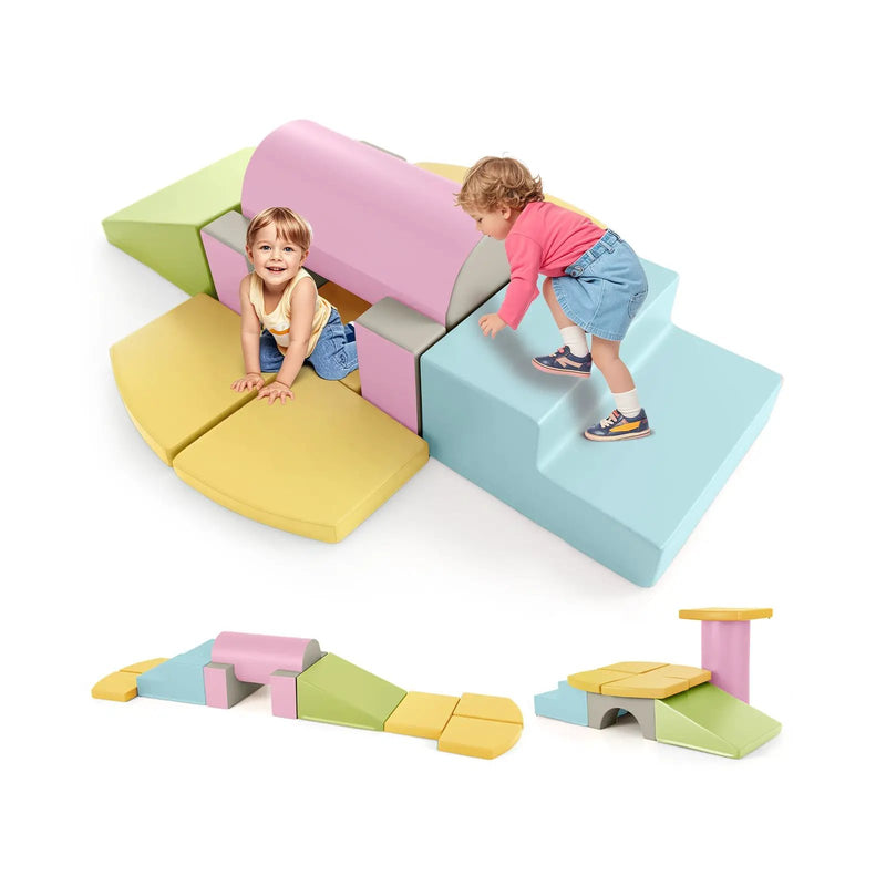 10-Piece Foam Climbing Toys for Toddlers Soft Foam PU Leather Building Blocks by DirectDeals