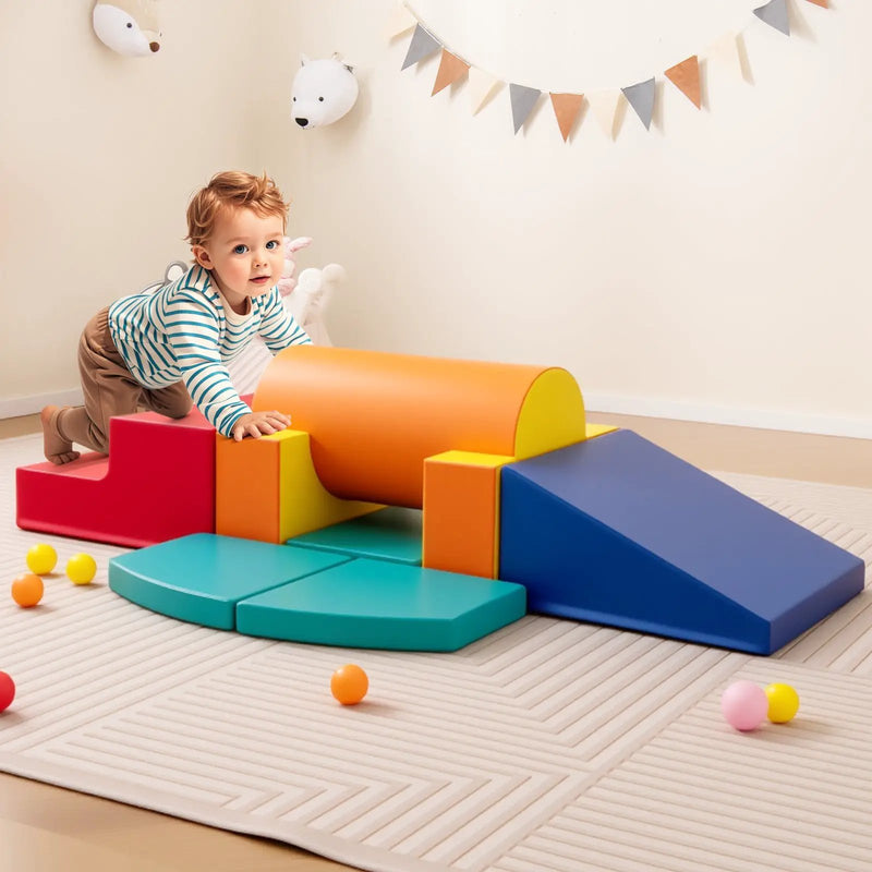 10-Piece Foam Climbing Toys for Toddlers Soft Foam PU Leather Building Blocks by DirectDeals