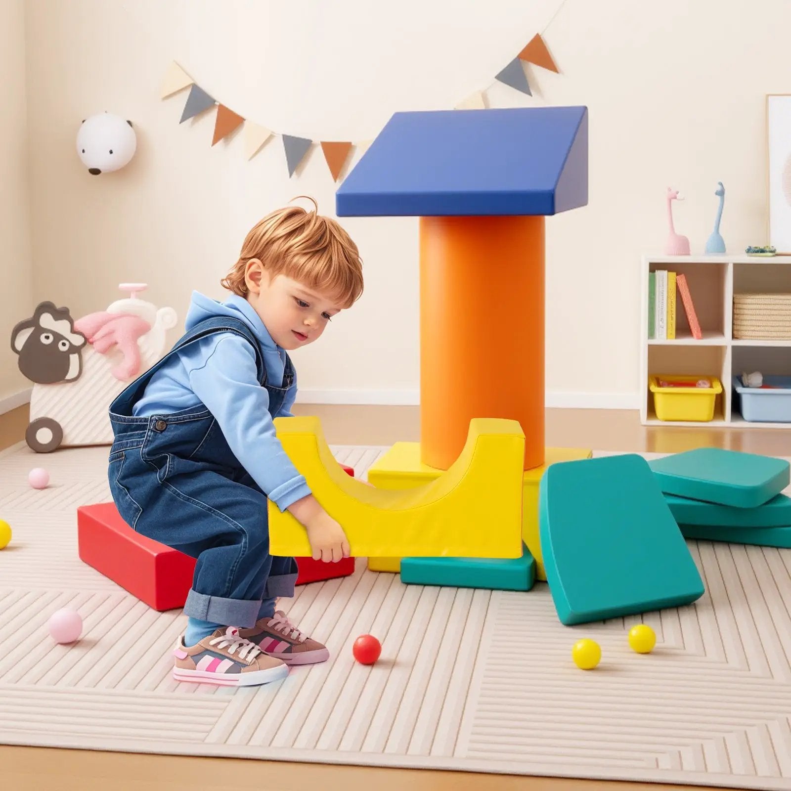 10-Piece Foam Climbing Toys for Toddlers Soft Foam PU Leather Building Blocks by DirectDeals
