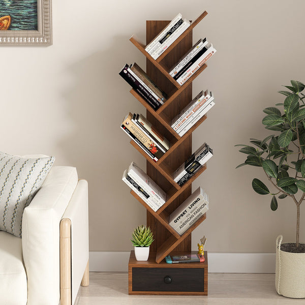 10-Tier Tree Bookshelf with Drawer and Anti-Tipping Kit, photo 2 of 16