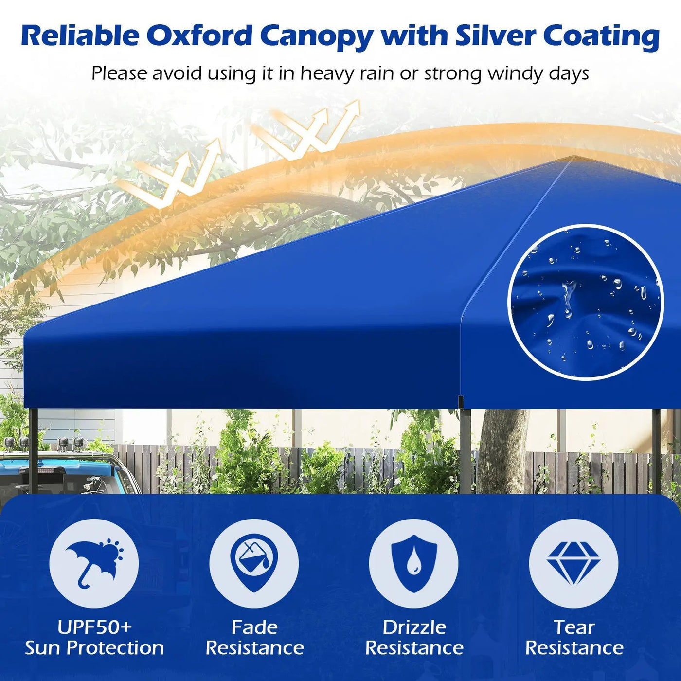 10 X 10 Feet Pop up Canopy Tent with Portable Carrying Bag and 8 Stakes by DirectDeals