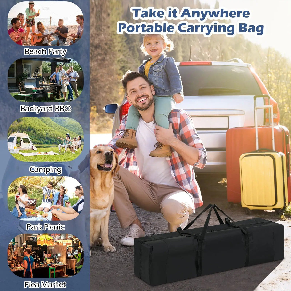 10 X 10 Feet Pop up Canopy Tent with Portable Carrying Bag and 8 Stakes by DirectDeals