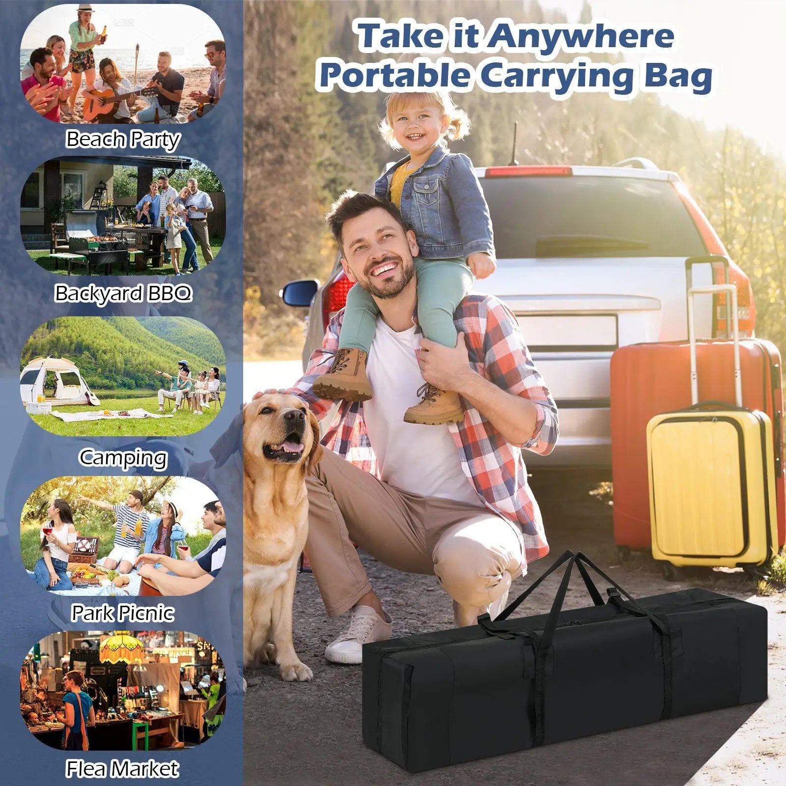 10 X 10 Feet Pop up Canopy Tent with Portable Carrying Bag and 8 Stakes by DirectDeals