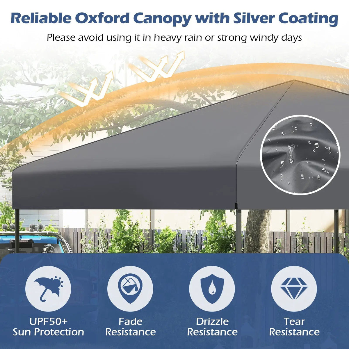 10 X 10 Feet Pop up Canopy Tent with Portable Carrying Bag and 8 Stakes by DirectDeals