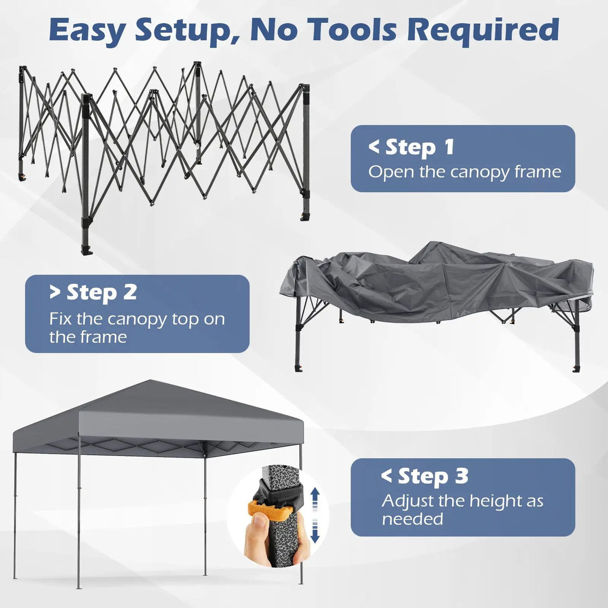 10 X 10 Feet Pop up Canopy Tent with Portable Carrying Bag and 8 Stakes by DirectDeals