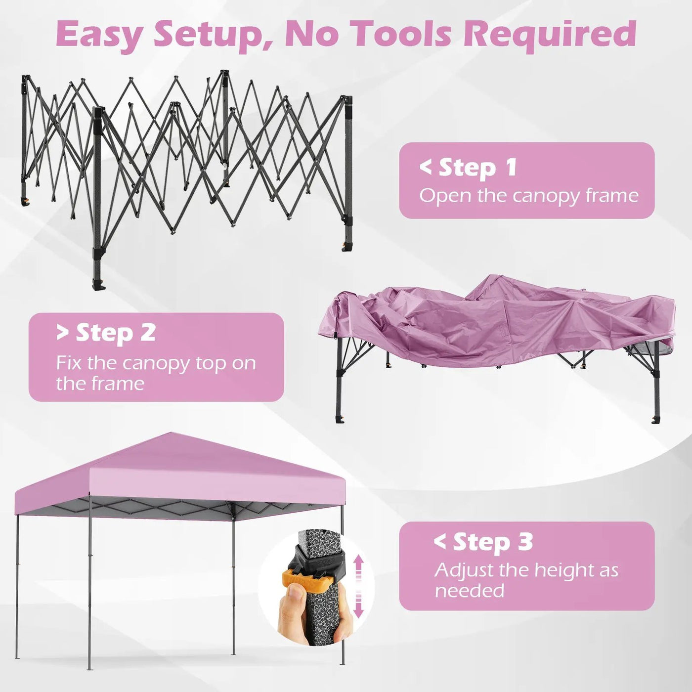 10 X 10 Feet Pop up Canopy Tent with Portable Carrying Bag and 8 Stakes by DirectDeals
