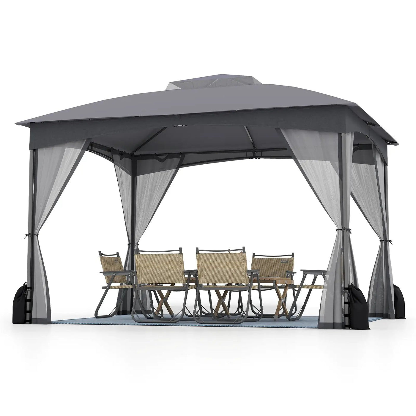10 X 12 FT Patio Gazebo with Netting Walls with 4 Sandbags by DirectDeals