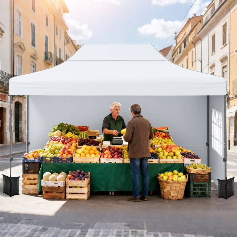 10 X 14 FT Pop up Canopy Tent Outdoor Patio Commercial Sunshade Shelter-White by DirectDeals