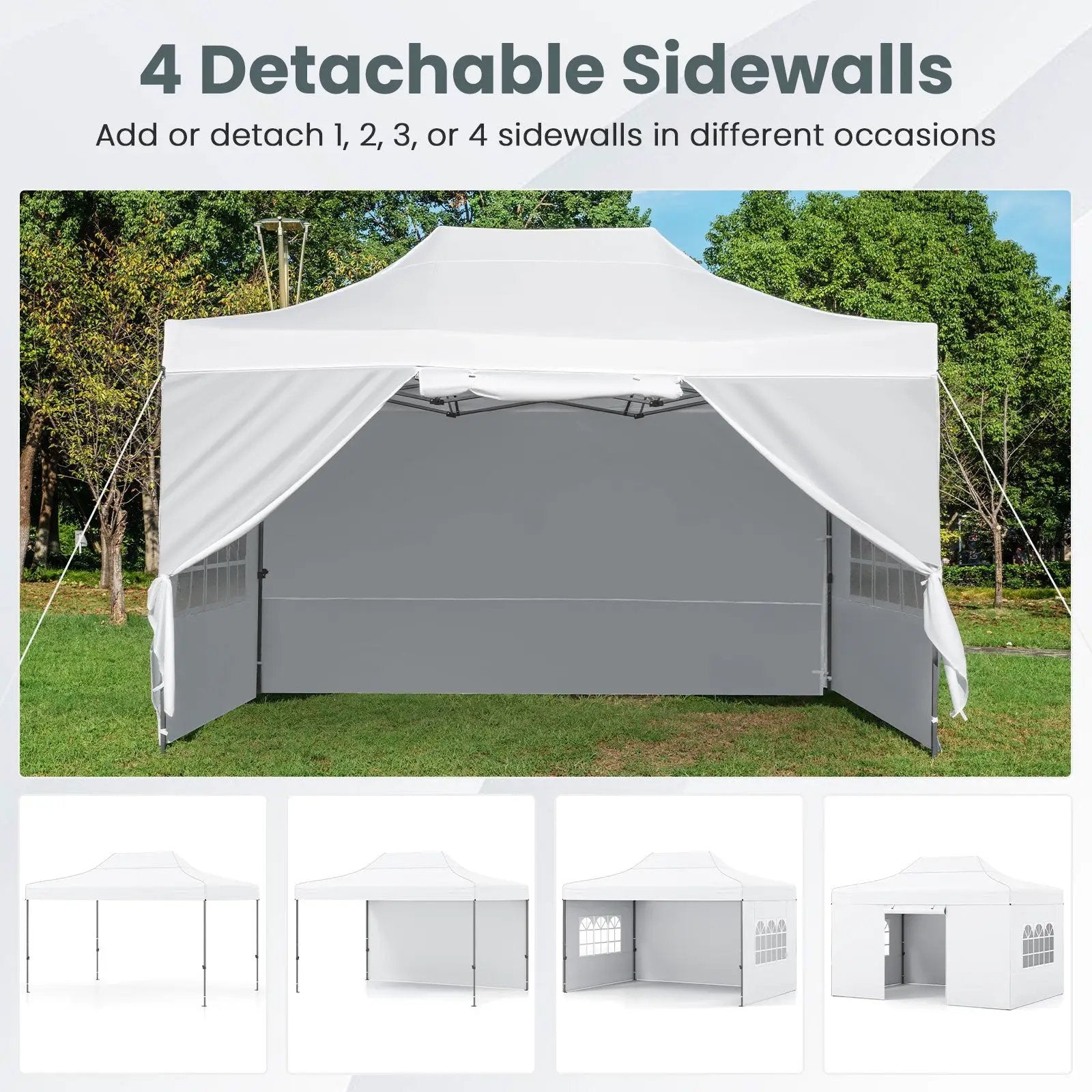 10 X 14 FT Pop up Canopy Tent Outdoor Patio Commercial Sunshade Shelter-White by DirectDeals