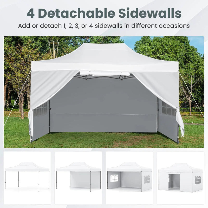 10 X 14 FT Pop up Canopy Tent Outdoor Patio Commercial Sunshade Shelter-White by DirectDeals