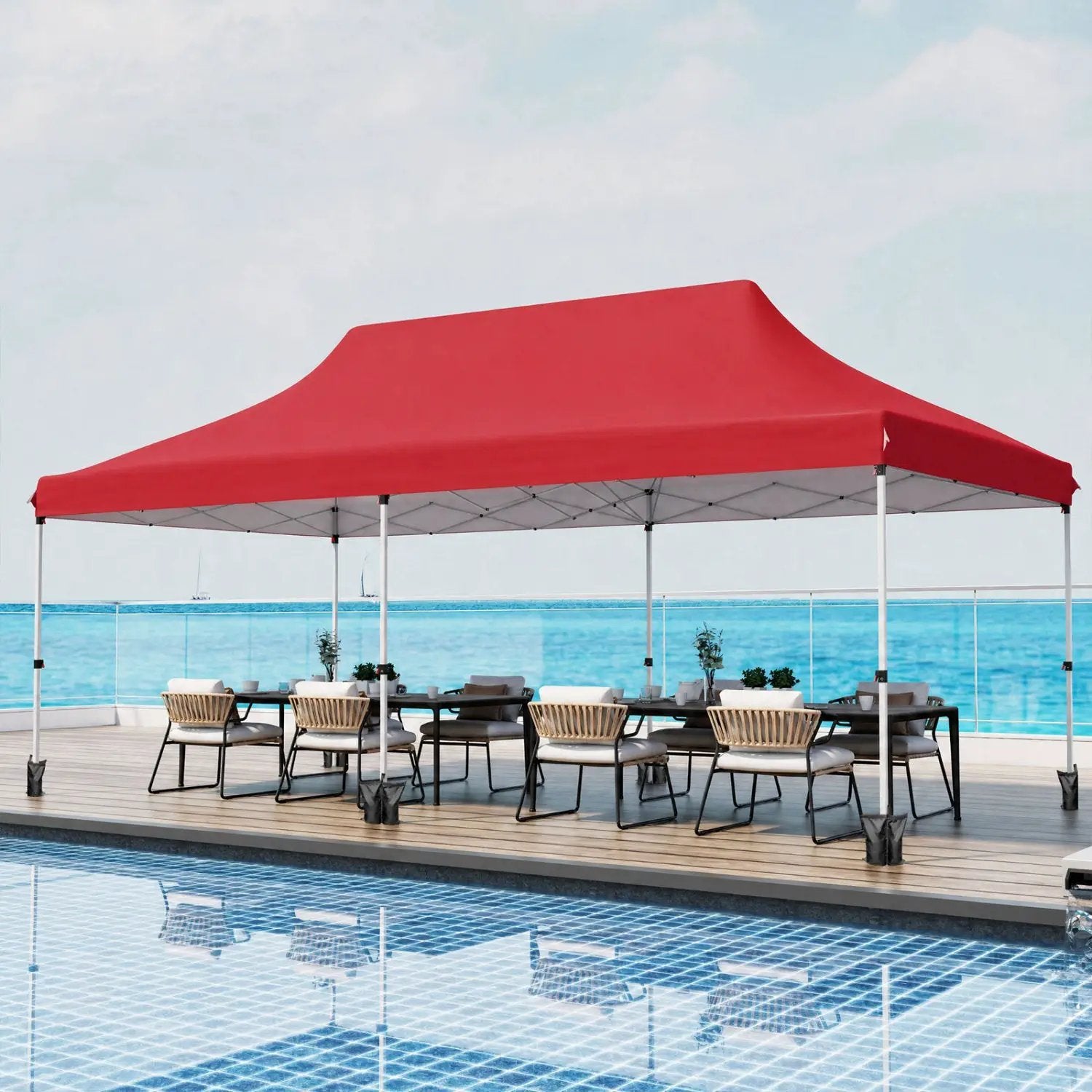 Pop Up Canopy Tent 10x20 FT with Carry Bag by DirectDeals